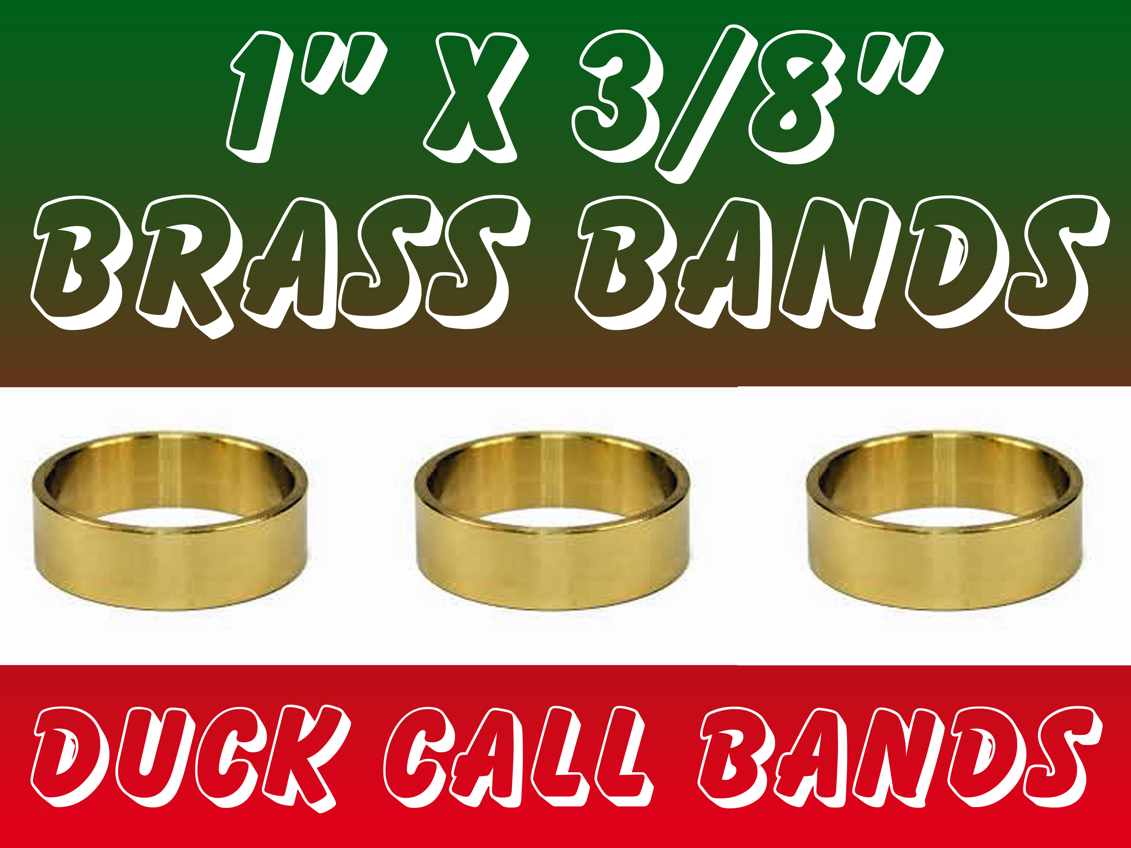 Brass 1-1/4" X 1/2" 12 Bands 1 dozen Duck Call Bands 